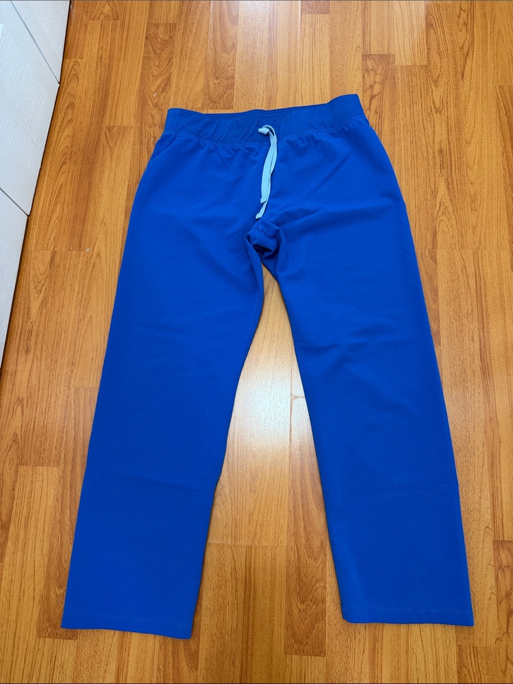 Figs Royal Blue Scrub Pants with Light Blue Drawstring